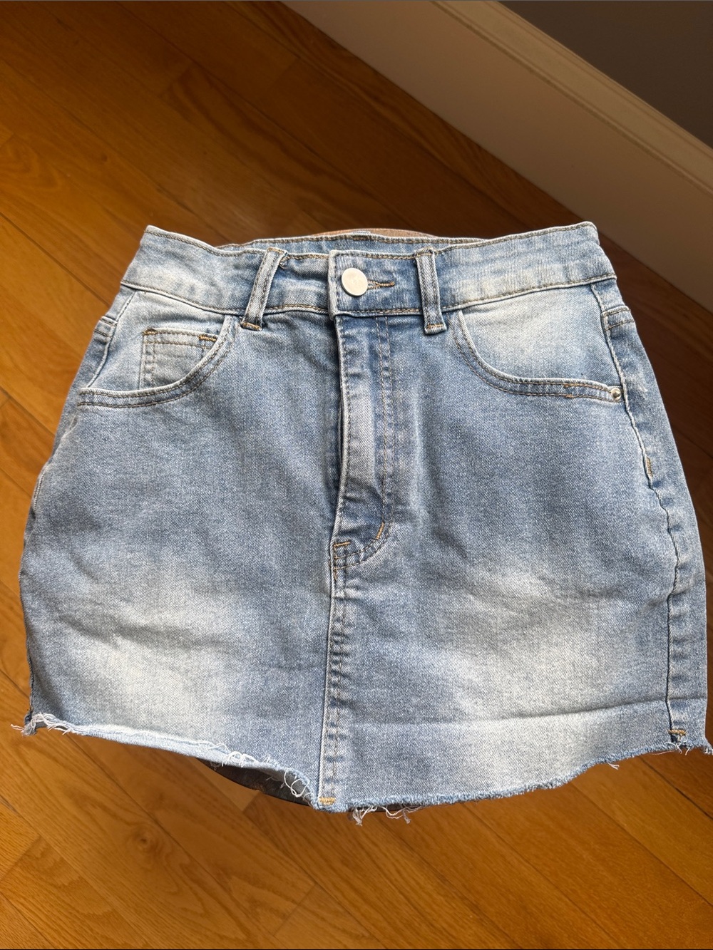 Light Blue Denim Mini Skirt